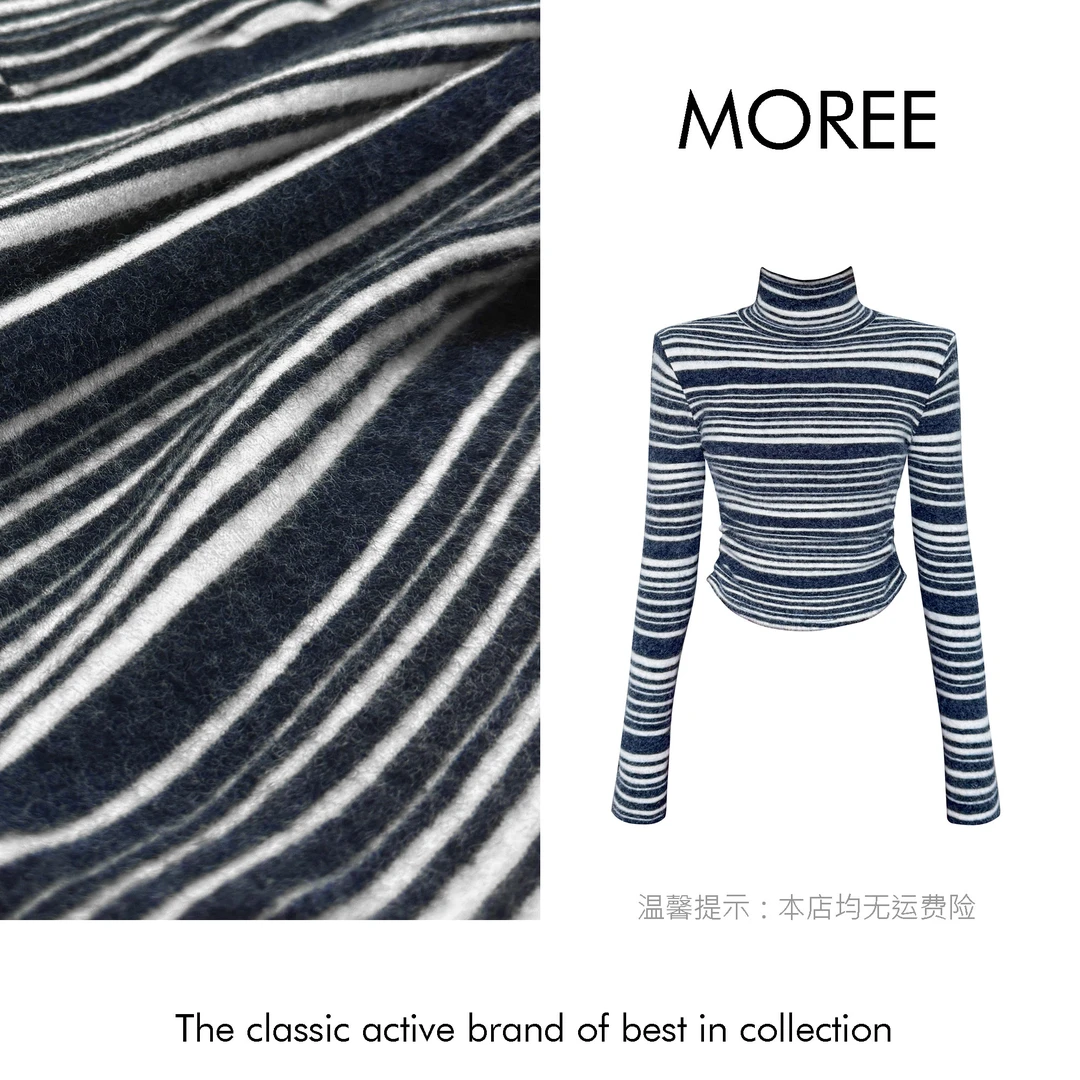 【MOREE】Evidement 条纹高领设计感上衣-2452