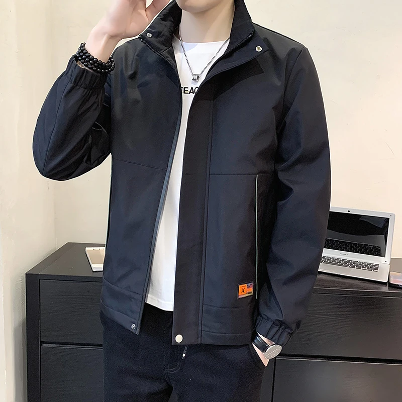 秋季男士爆款休闲时尚立领百搭潮流夹克韩版上衣