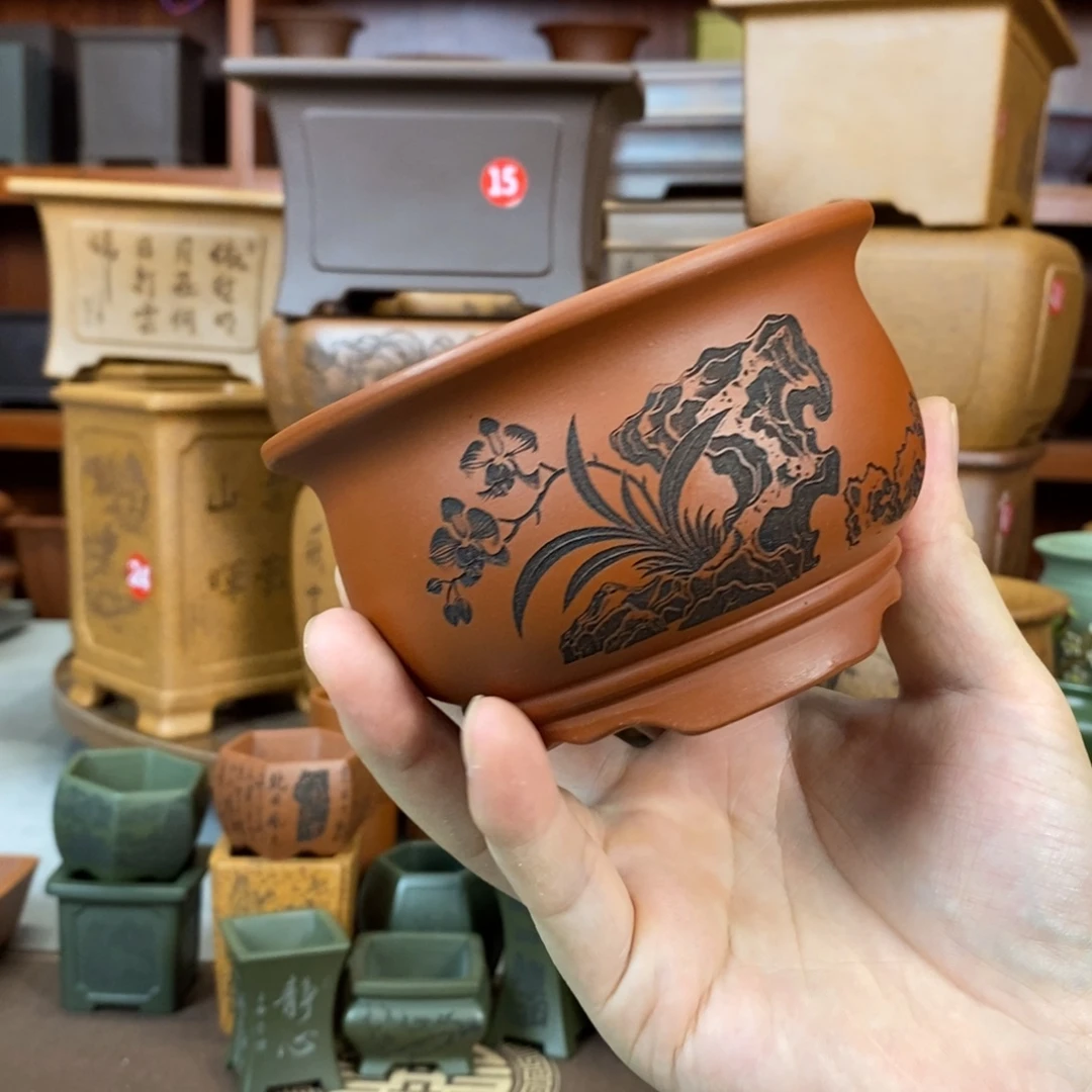 紫砂花盆盆景花盆小