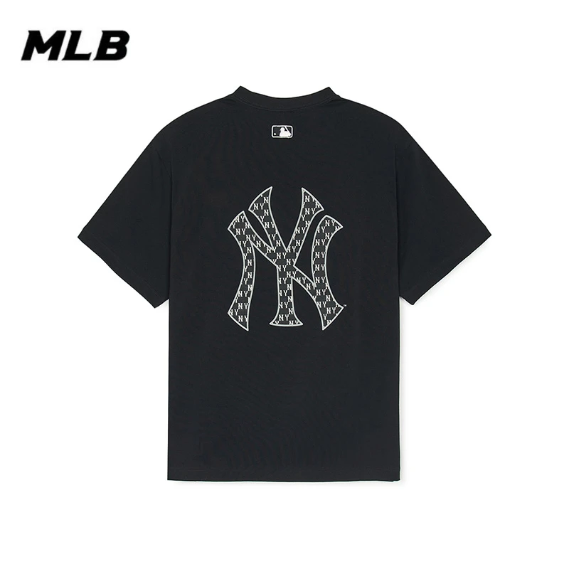 MLB韩国正品短袖大LOGO老花男女宽松25年新款运动NY刺绣T恤休闲潮