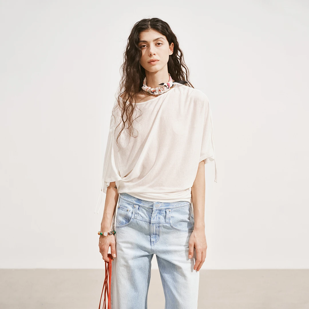 现货Gemini买手店MEDIUM WELL 天丝羊毛抽绳T恤短袖2025夏季新款