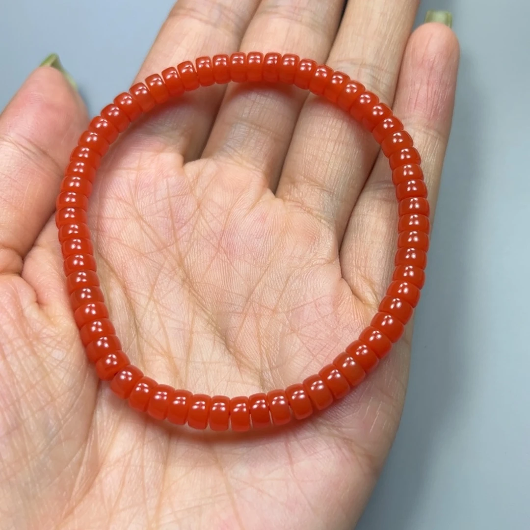 南红玛瑙柿子红药片5mm未镶嵌