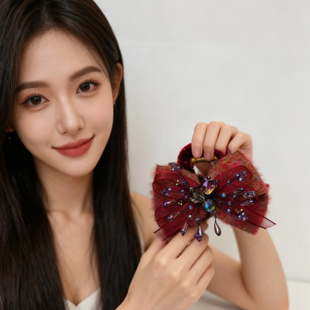 A8011编号紫莹轻奢发饰蝴蝶结中抓