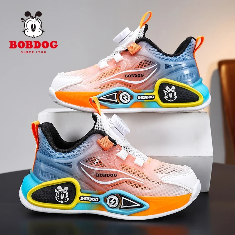 巴布豆童鞋男童网鞋夏季镂空单网运动鞋儿童防滑小男孩透气跑步鞋