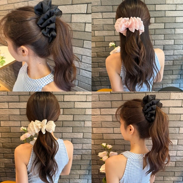 泡芙云朵~ 超仙多层泡泡香蕉夹褶皱网纱抓夹低马尾氛围感发夹