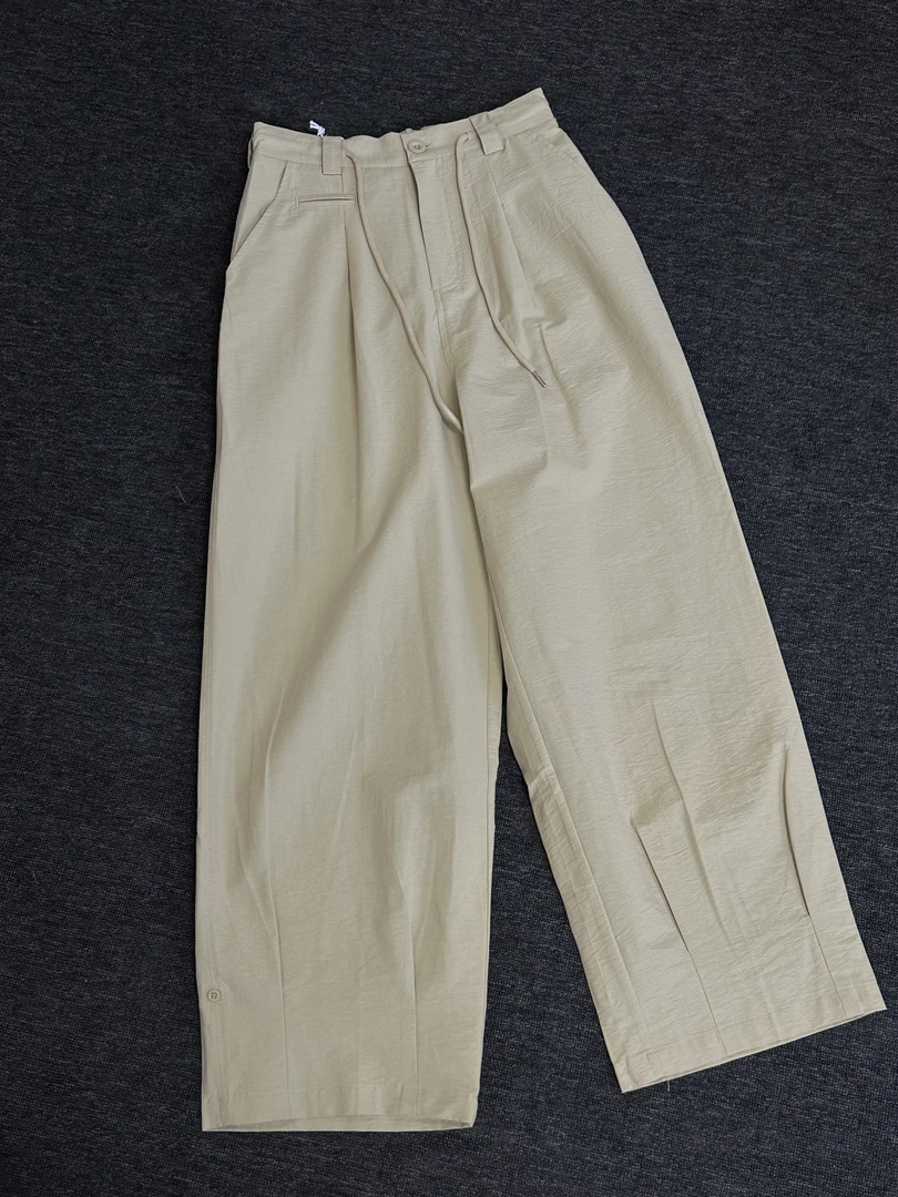 XUMA 春季休闲直筒卡其色长裤