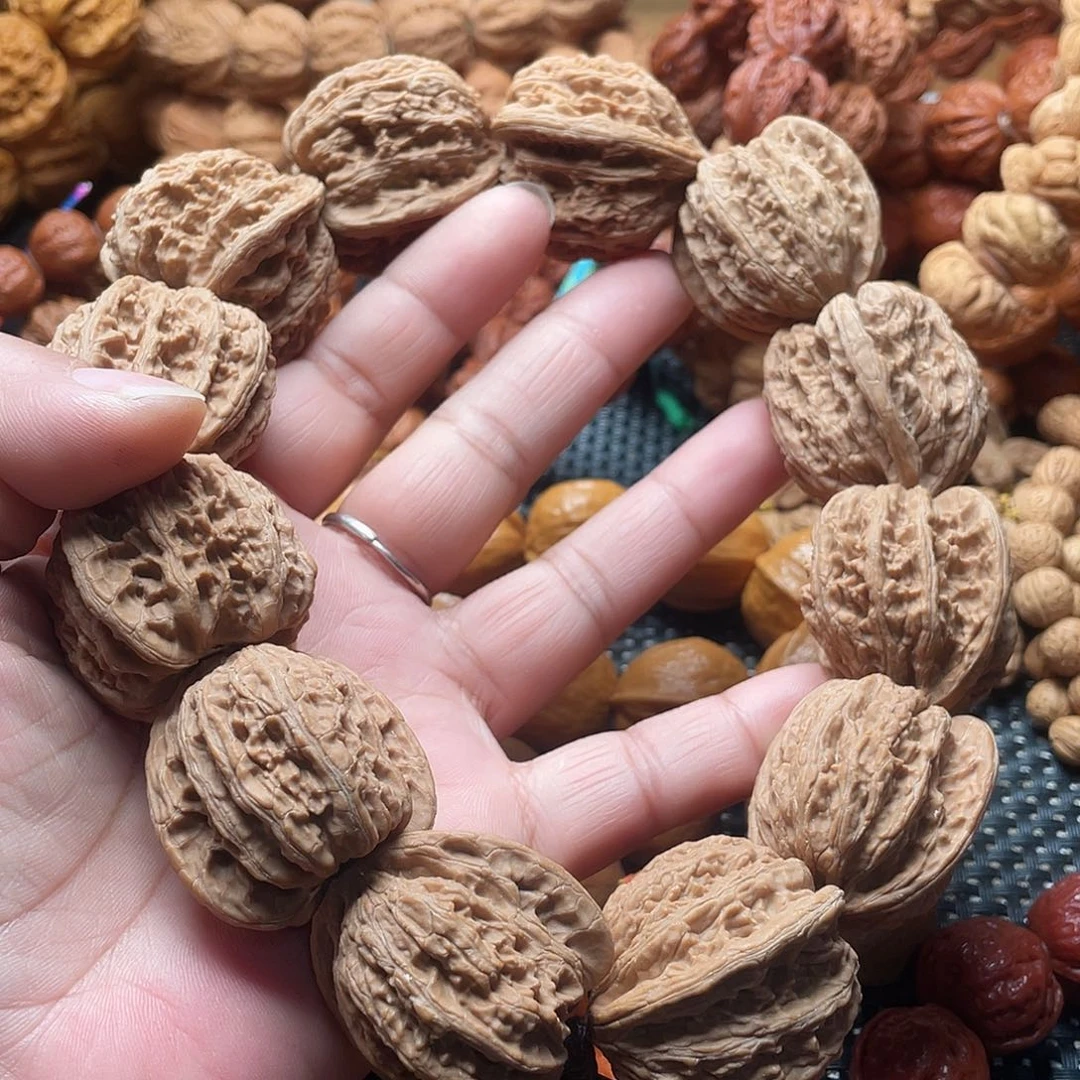 老***六手串文玩核桃红宝石