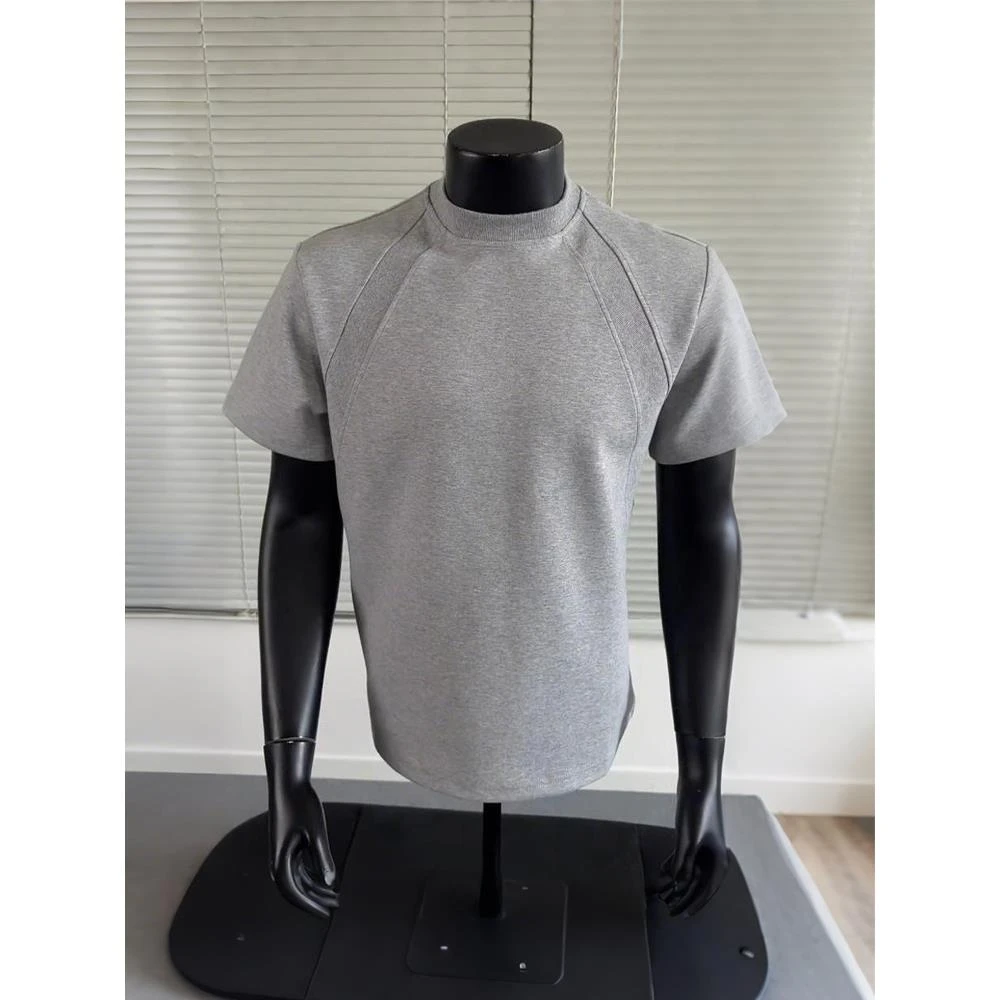 cleanfit正肩boxy短袖男款夏季小领口重磅硬挺t恤美式复古半截袖