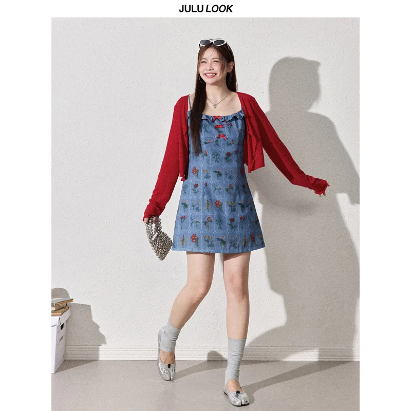 巨鹿工作室“海岛花”微胖mm复古开衫