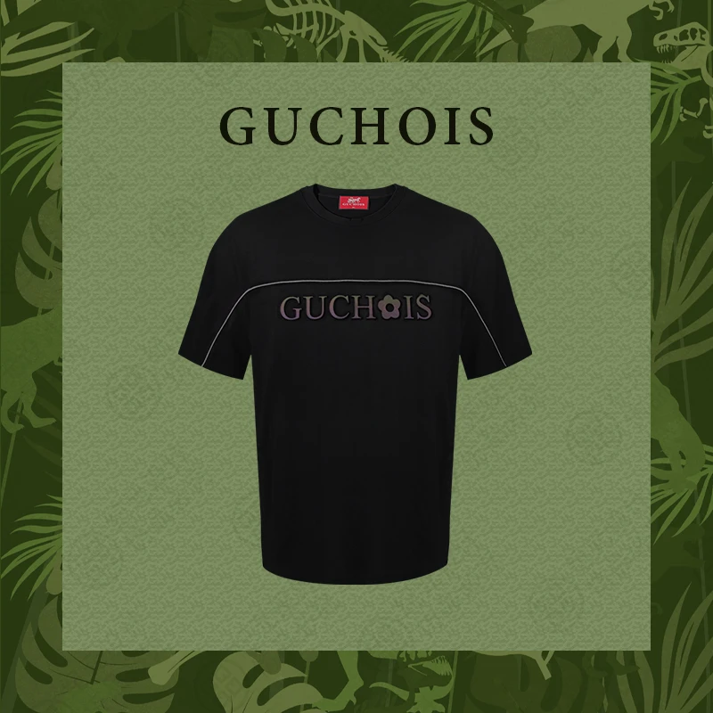 GUCHOIS【 暗黑苍穹100%纯棉】3D立体钢印反光短袖T恤GU265