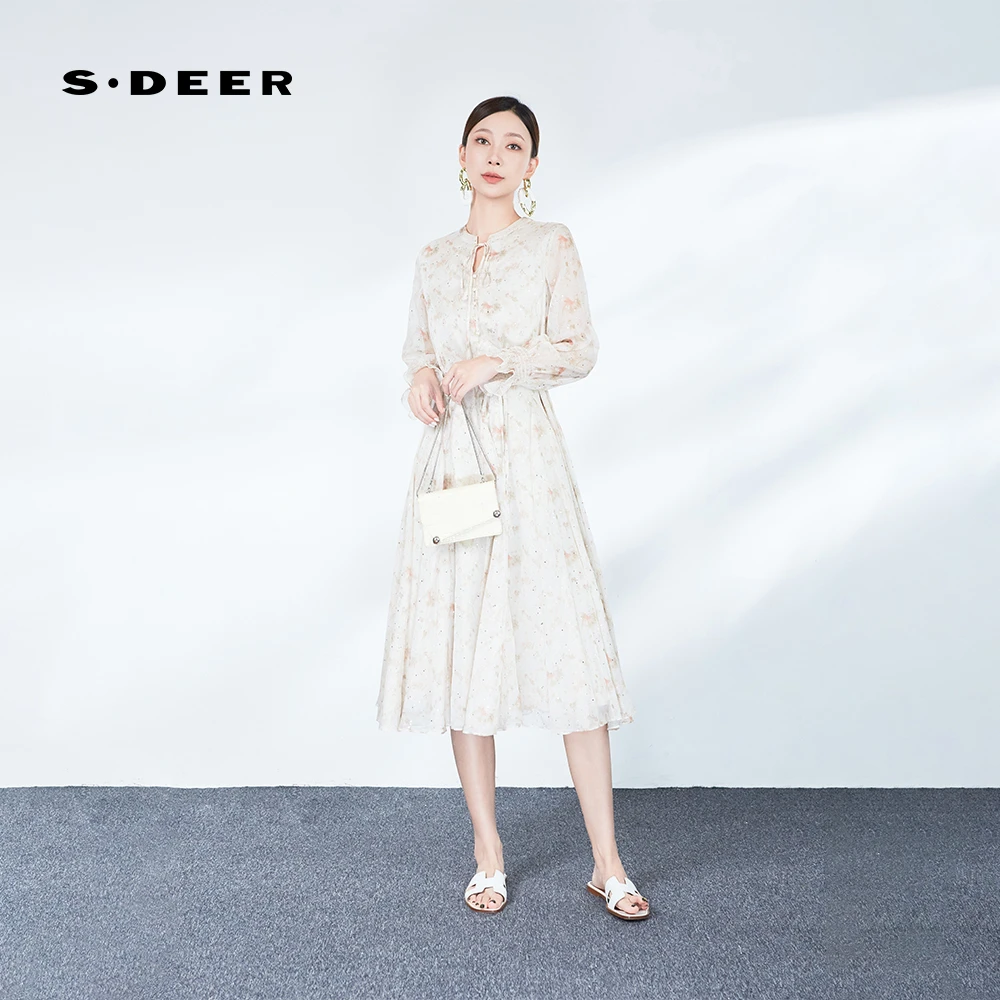 【百城万象】圣迪奥气质时尚法式优雅收腰显瘦秋季连衣裙S243Z1228