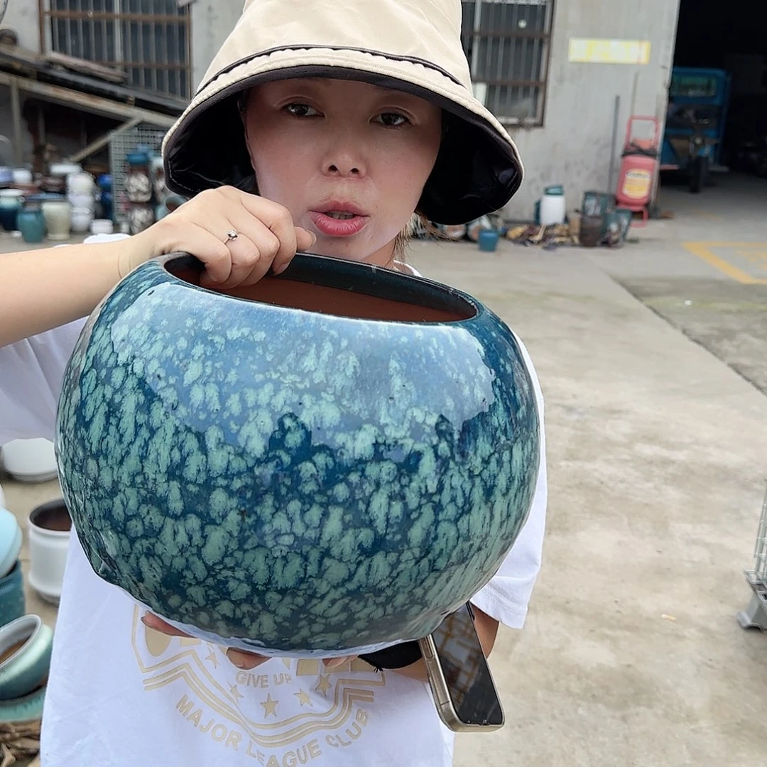 紫砂花盆王嫂花盆0925-111高21口19微瑕