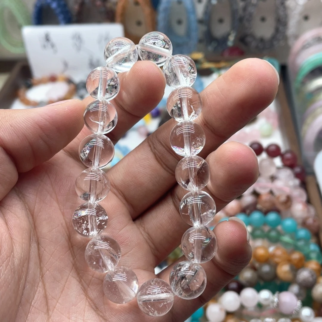 手链烟晶银S925镶嵌12咪白啊赛