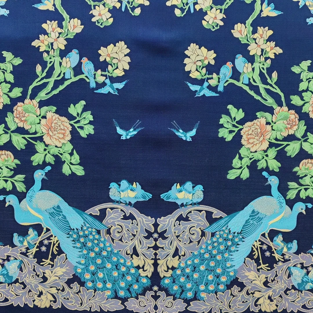 张和才古蜀锦百鸟朝凤独花定位花 面料特殊商品裁剪不支持退换