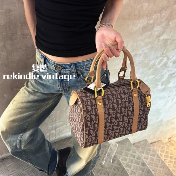 95新 DIOR/迪奥 复燃精选/老花波士顿25手提包
