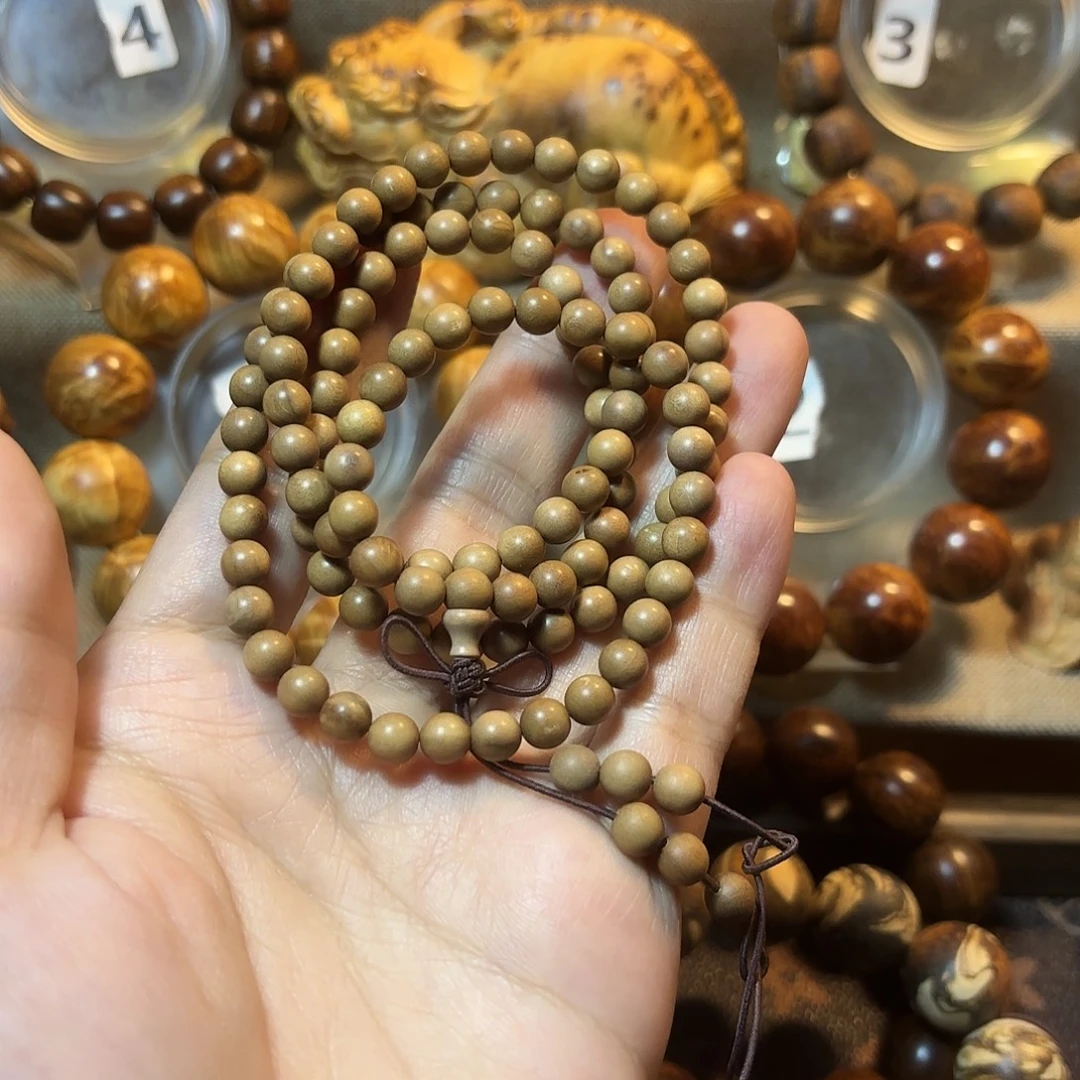 檀香木微瑕新料0.6x108颗长串