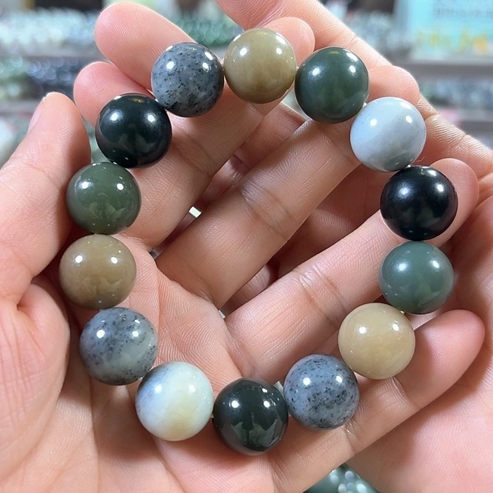 和田玉手链未镶嵌多宝卡16