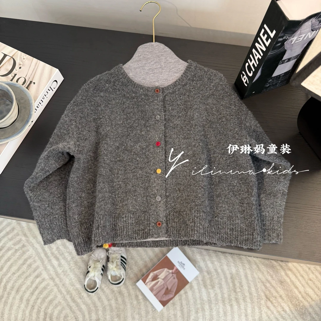 女童2025复古针织开衫2025春秋季新款儿童宝宝洋气韩版毛衣外套