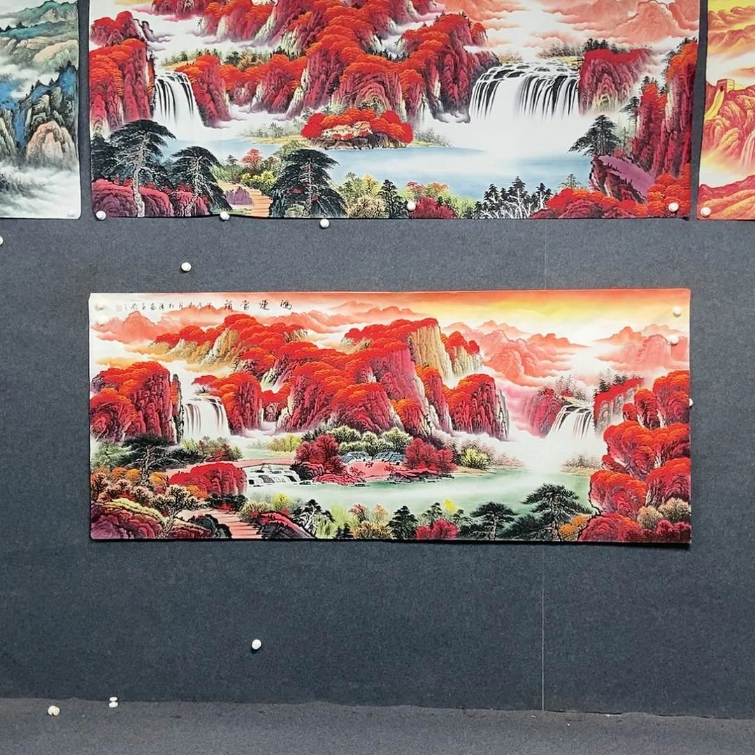 国画小八尺山水一副
