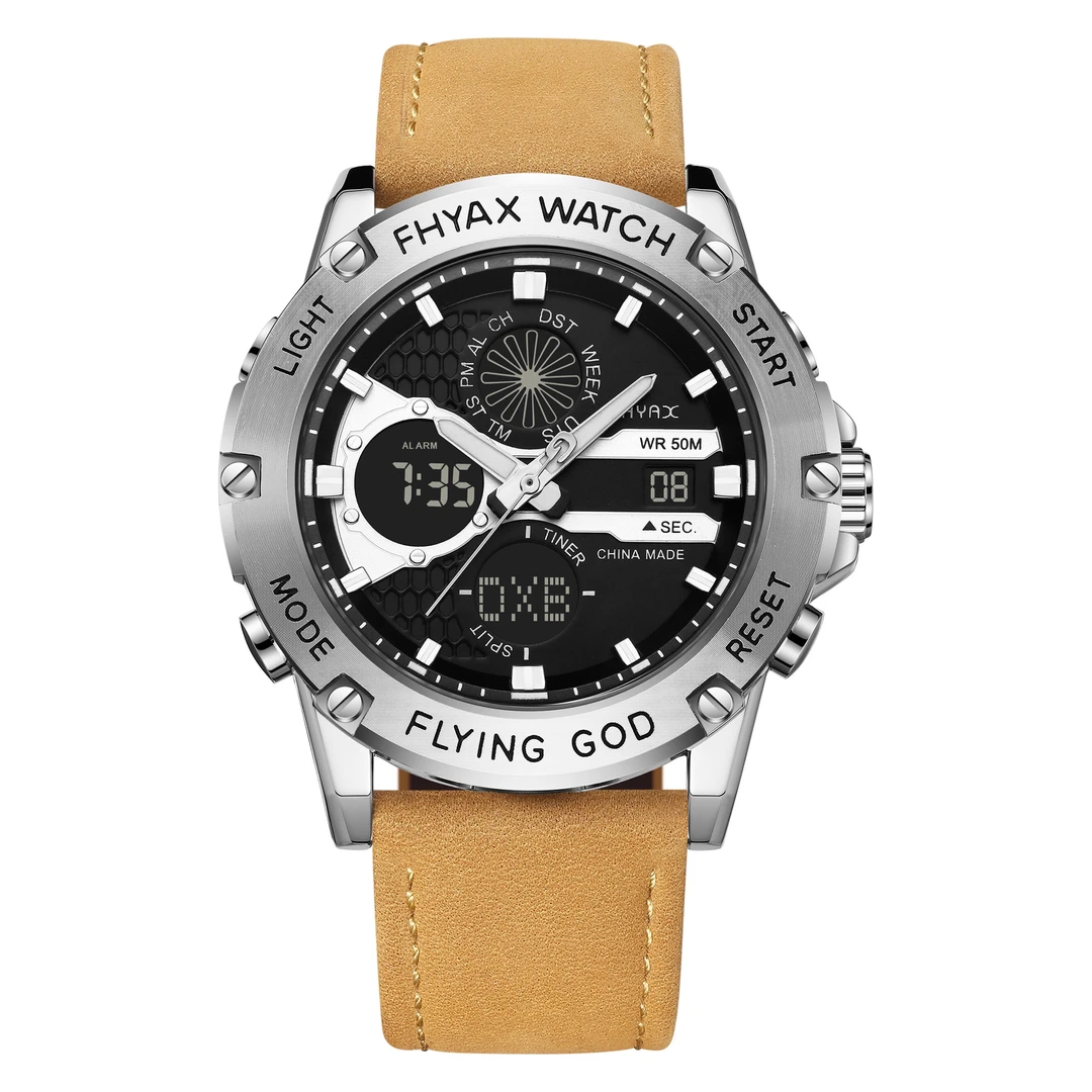 【专柜直发】多动能双机芯手表夜光防水游泳潮流款