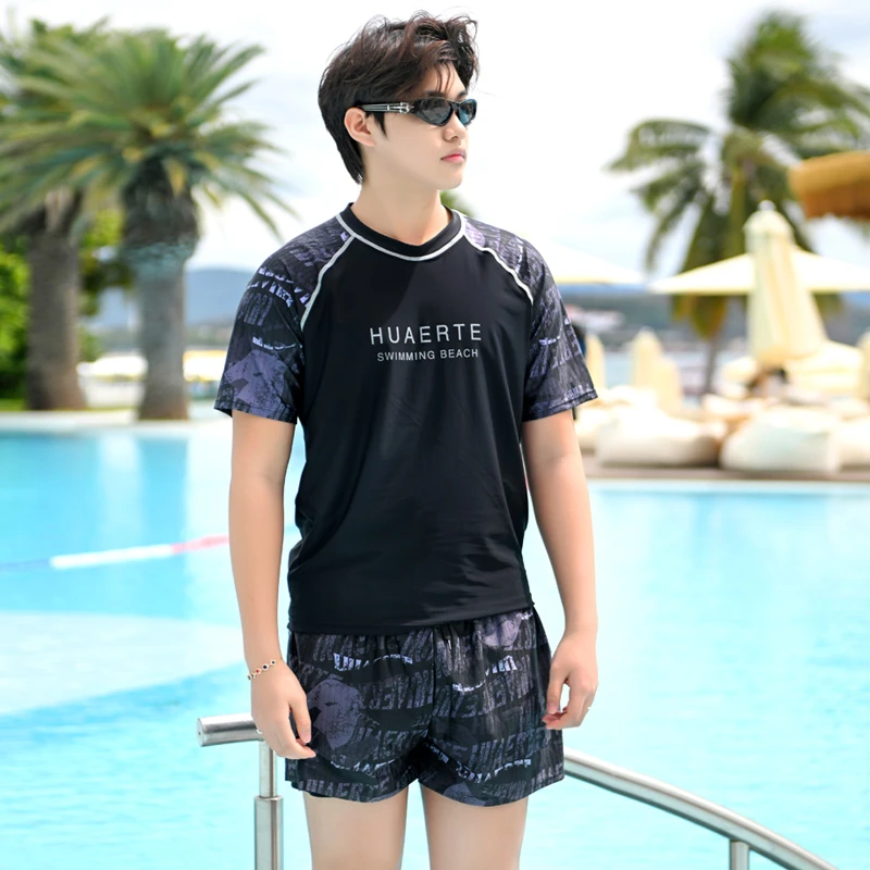 2025新款泳衣男士分体两件套大码200斤男生温泉宽松加肥泳装