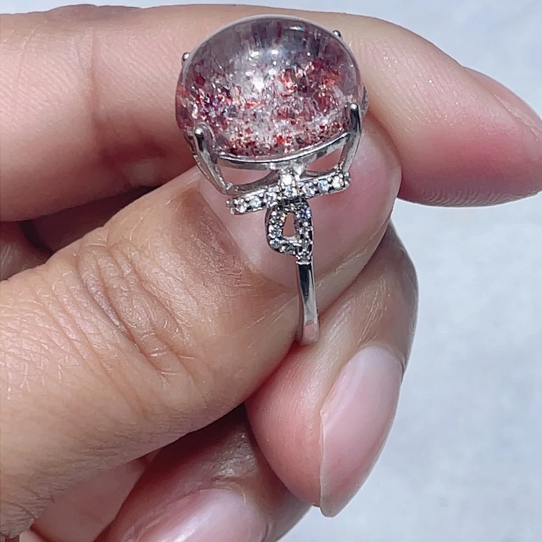 水晶金草莓戒指，不退不换银S925镶嵌?****儿