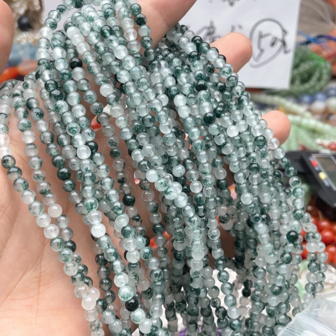 玛瑙/玉髓合金珠宝半成品一条装卡4高冰水草圆珠不退换65
