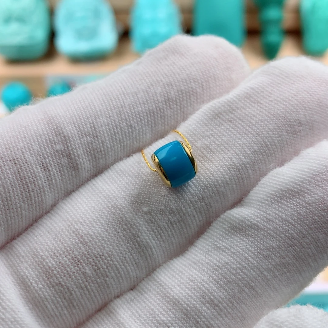 绿松石18K金镶嵌发饰6.9-6.1