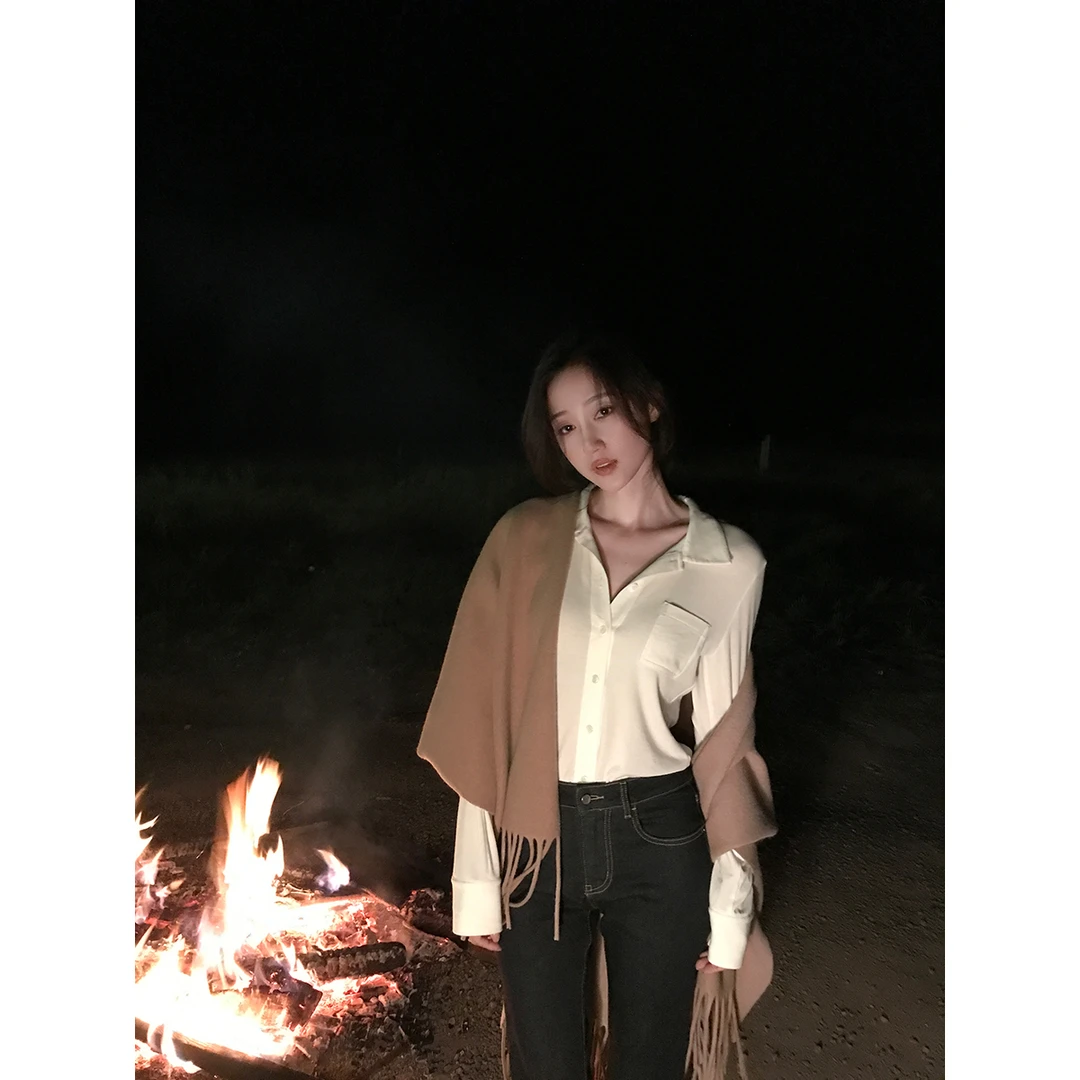 小番茄定制 FORNI 万搭围巾 长流苏多用围巾披肩秋冬防风