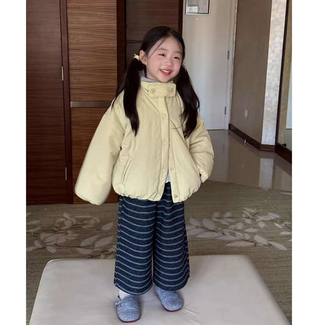 童装女童奶黄包棉服秋冬2025新款衣服儿童时髦保暖加厚棉服外套