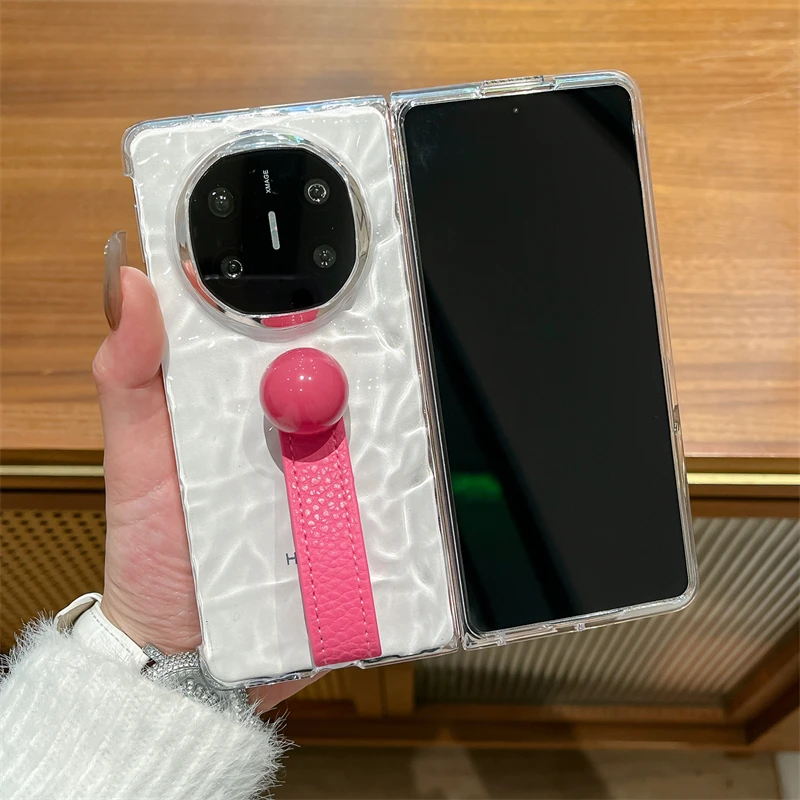 适华为MateX5手机壳水波纹MateX6典藏版折叠屏圆珠手带女款保护套