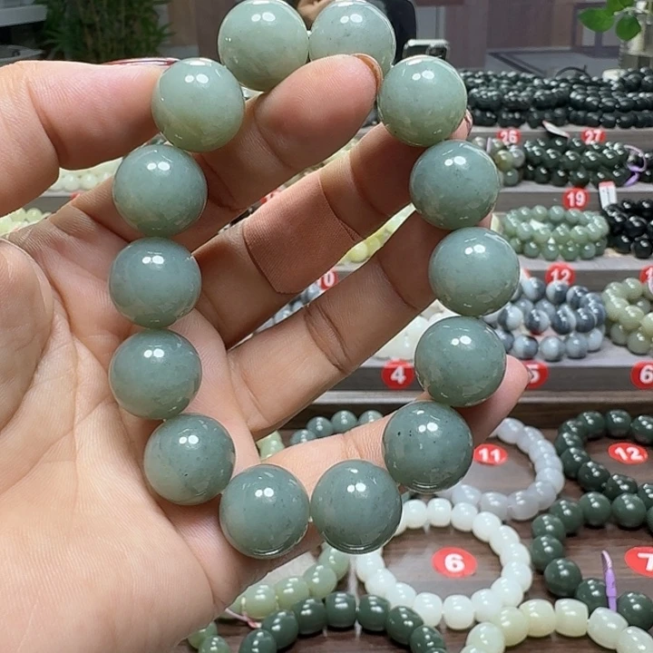 未镶嵌手链和田玉新疆且末蓝青花卡16