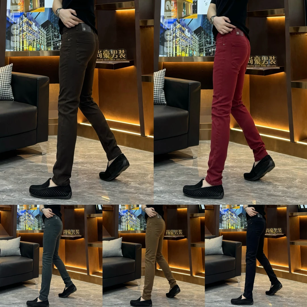 88韩式炫彩修身牛仔裤美拉德小脚欧货品质潮流男裤牛仔裤88