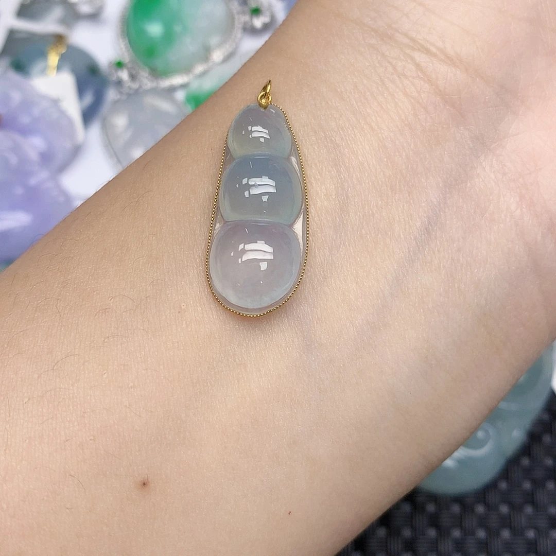 翡翠18K金镶嵌颈饰天然缅甸翡翠a货百元以上9元证书费自理