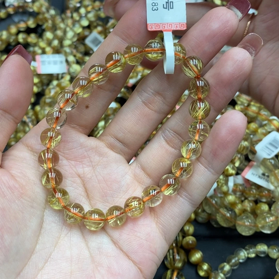 发晶手串未镶嵌卓慕水晶钛晶40183J