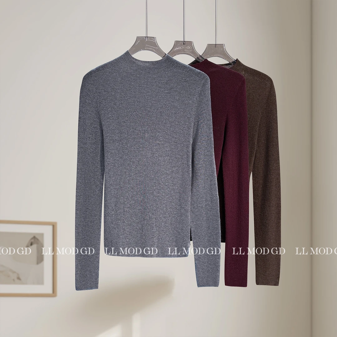 针织之暖 无缝一体一线成衣百搭针织绵羊毛打底上衣YLG-6200486