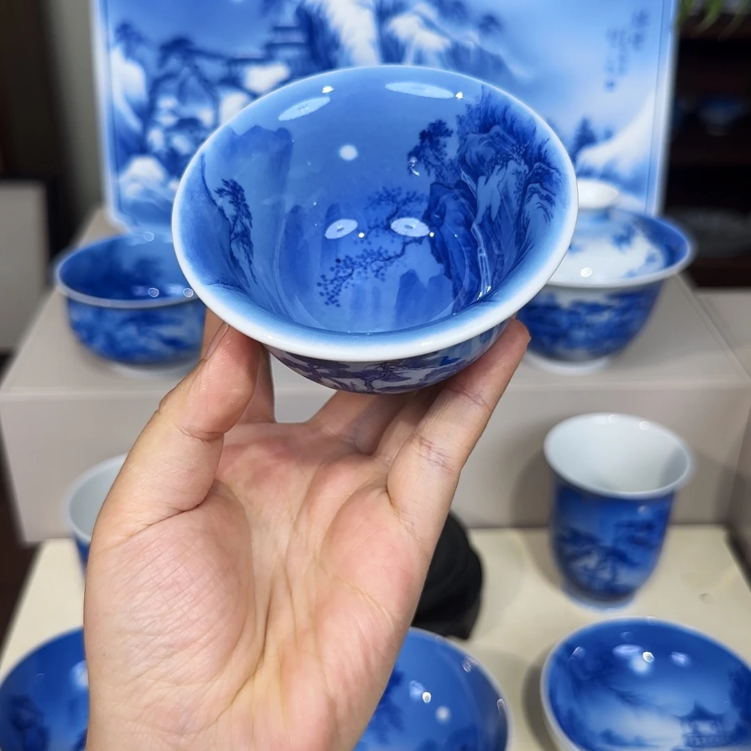 常***ღ青花山水夜景杯杯