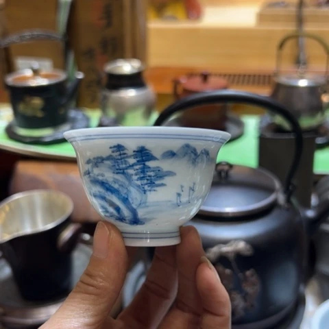 蜜安罐瓷香炉锡茶则