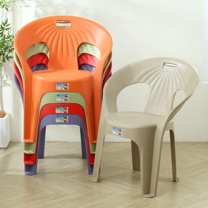 小麓班成人塑料靠背椅太师椅加厚家用餐椅客厅扶手椅大排档餐桌椅