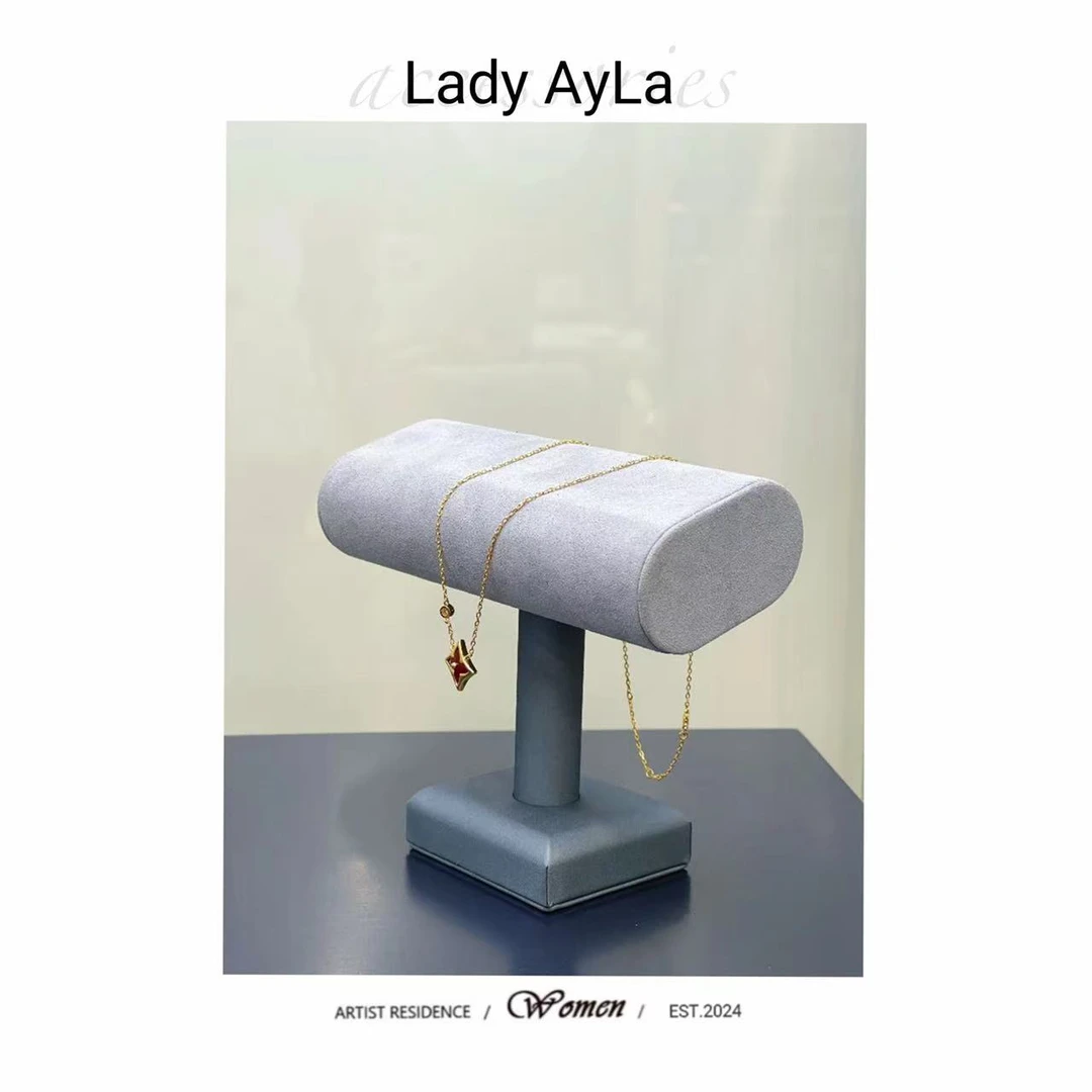 坠链均925银合成锆石 红色老花项链轻奢时尚简约素款AL1069