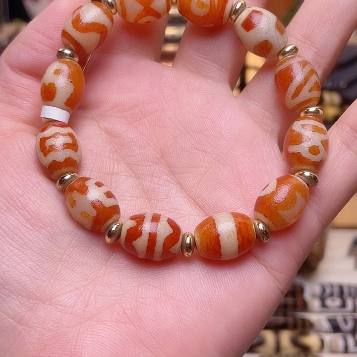 玛瑙/玉髓未镶嵌天珠手串