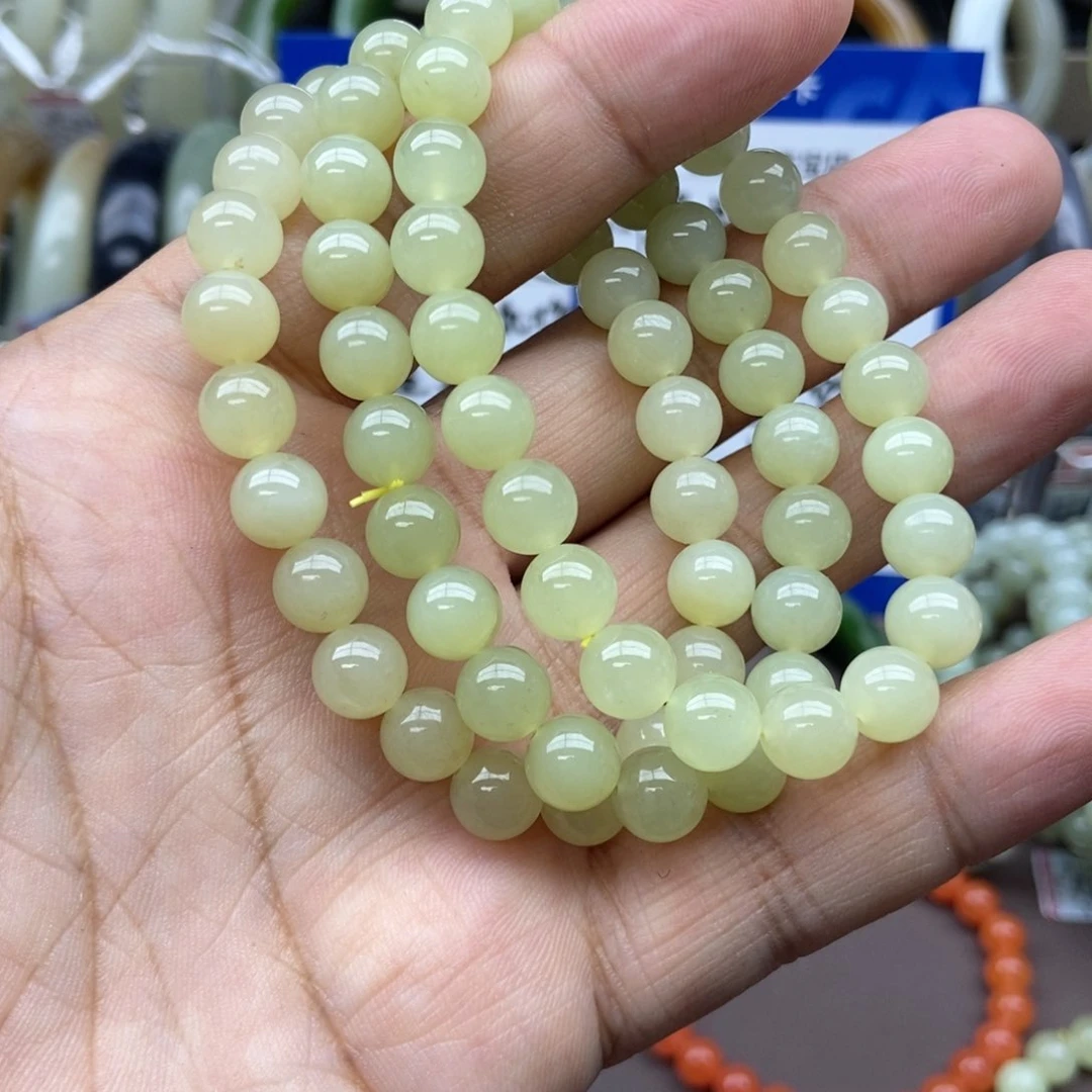 和田玉手串未镶嵌卡8