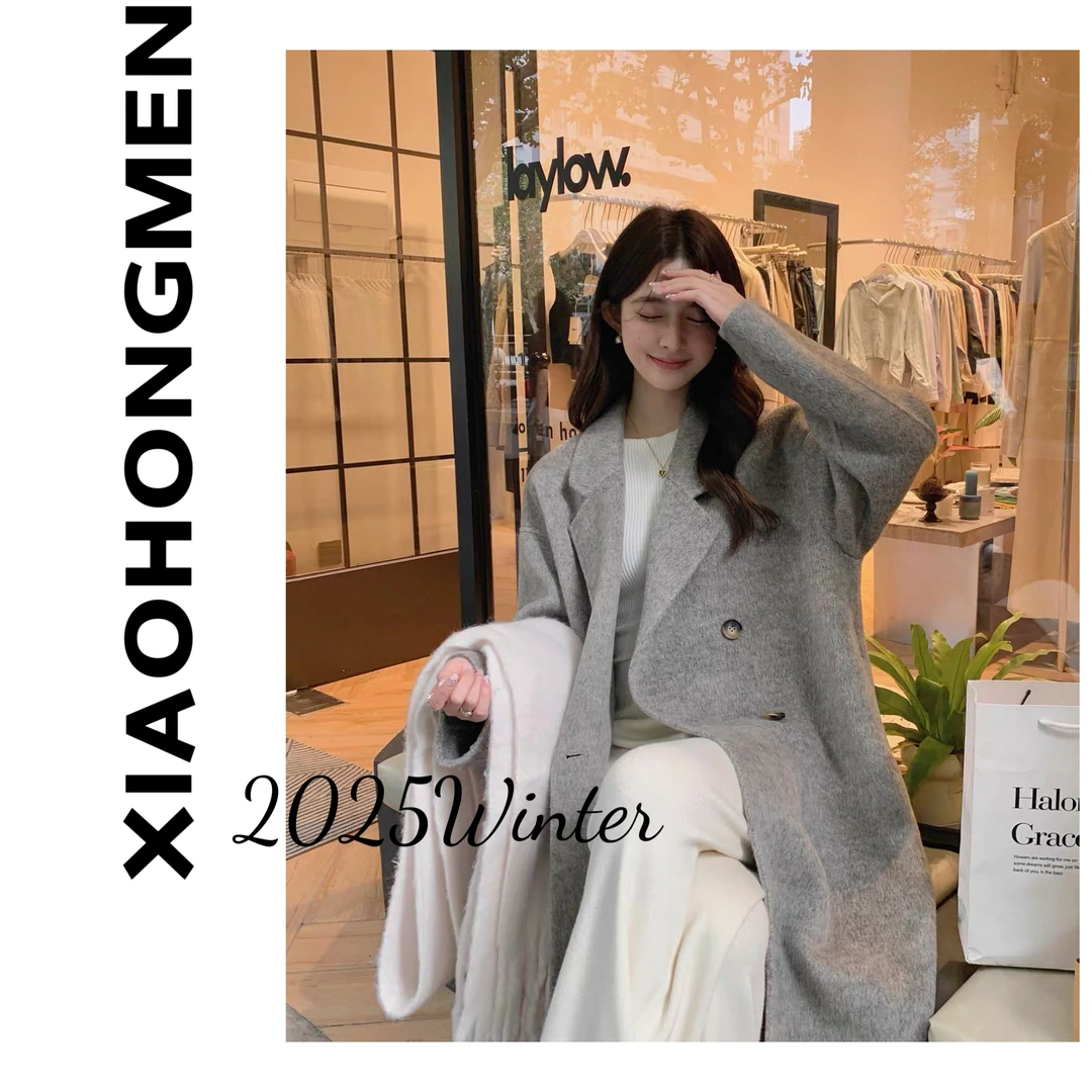 B915 2025冬新款长款宽松大牌高级感加厚一件过冬双面羊毛大衣