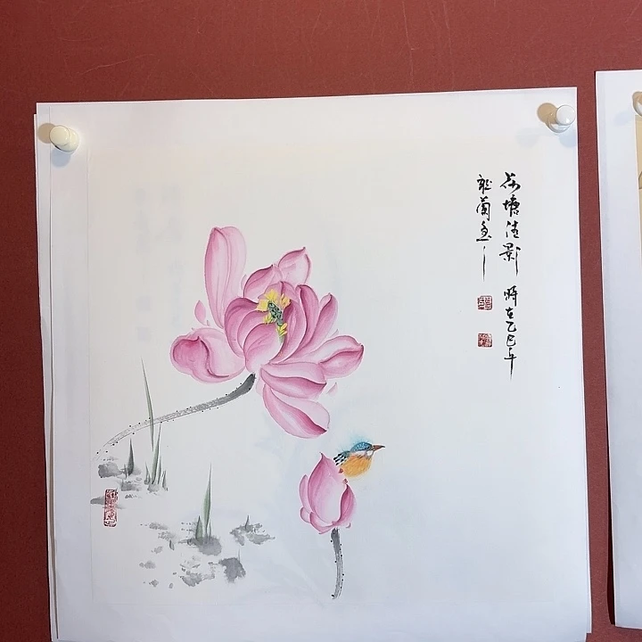 国画听兰老师花鸟