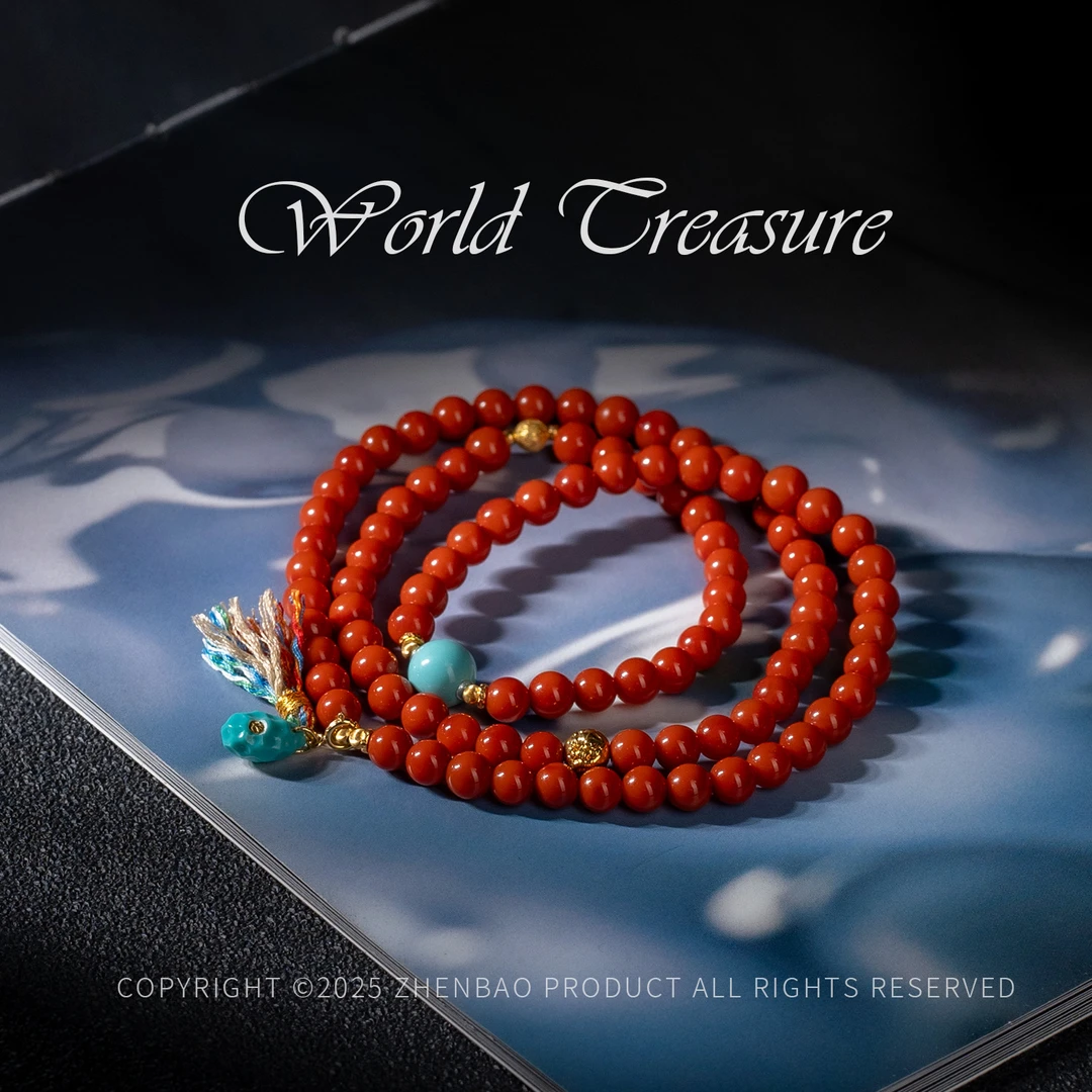 【世间臻宝】绿松石DIY南红多圈手串/Q3134/5mm/多样性发/6