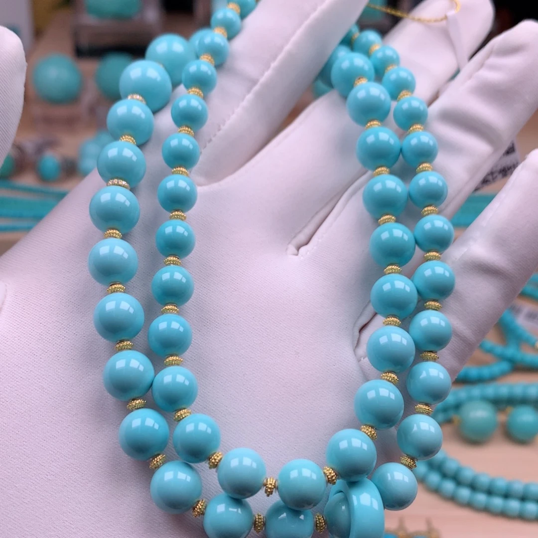 绿松石18K金镶嵌珠宝奇石