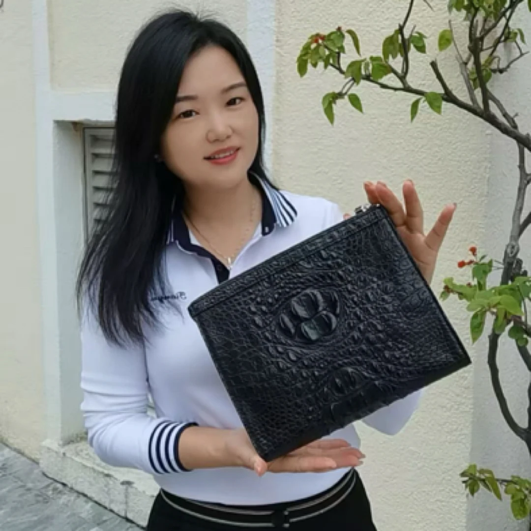 鳄鱼皮手包男真皮2025年新款手拿包男士包包轻奢大容量腋下信封包