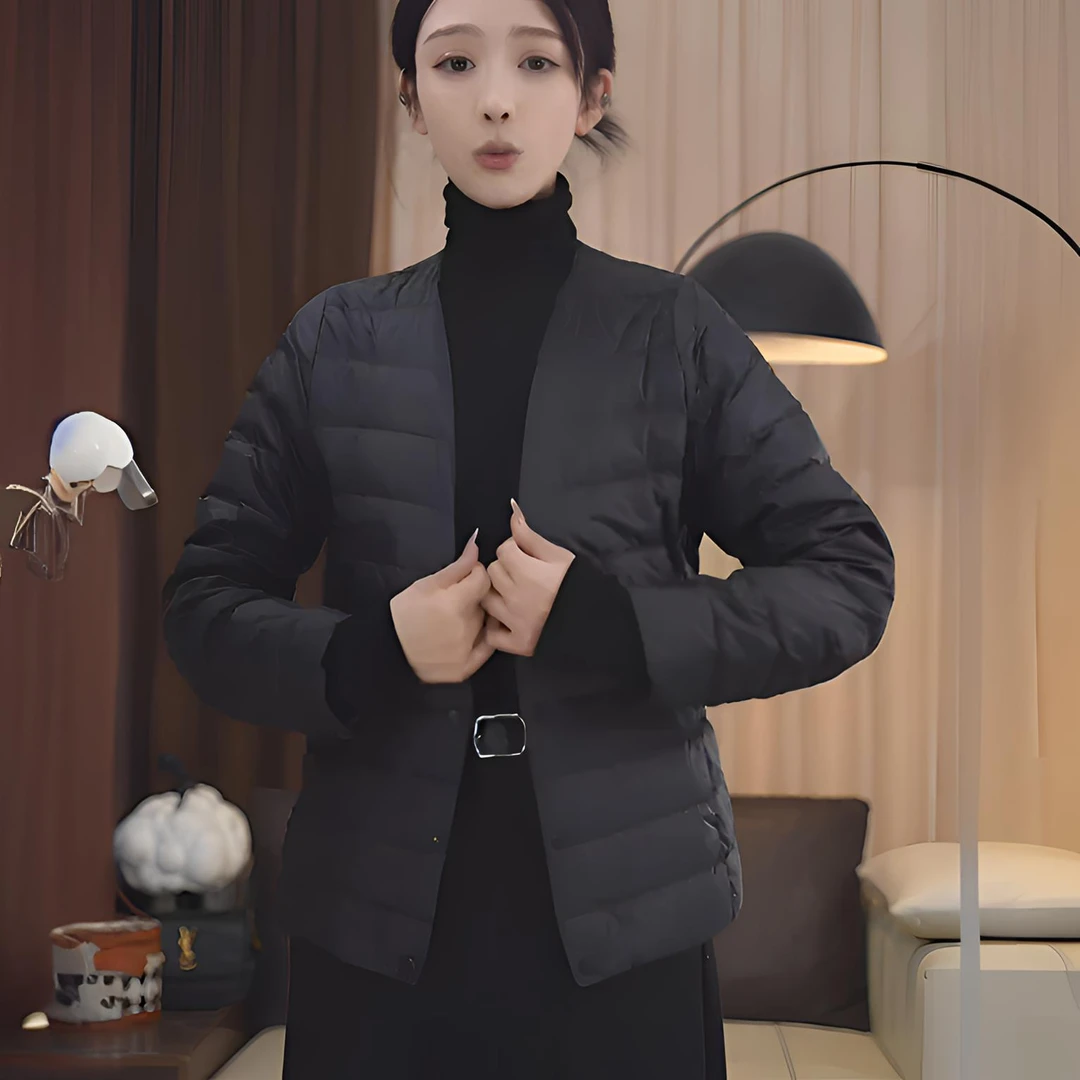 女士轻薄款内胆圆领保暖圆领V领两穿不可机洗G555