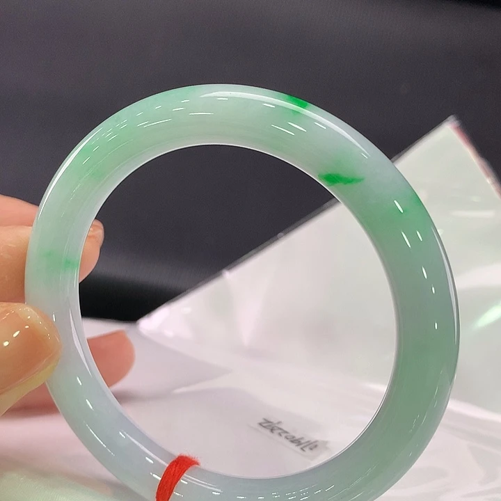 翡翠未镶嵌手镯圆条55-56