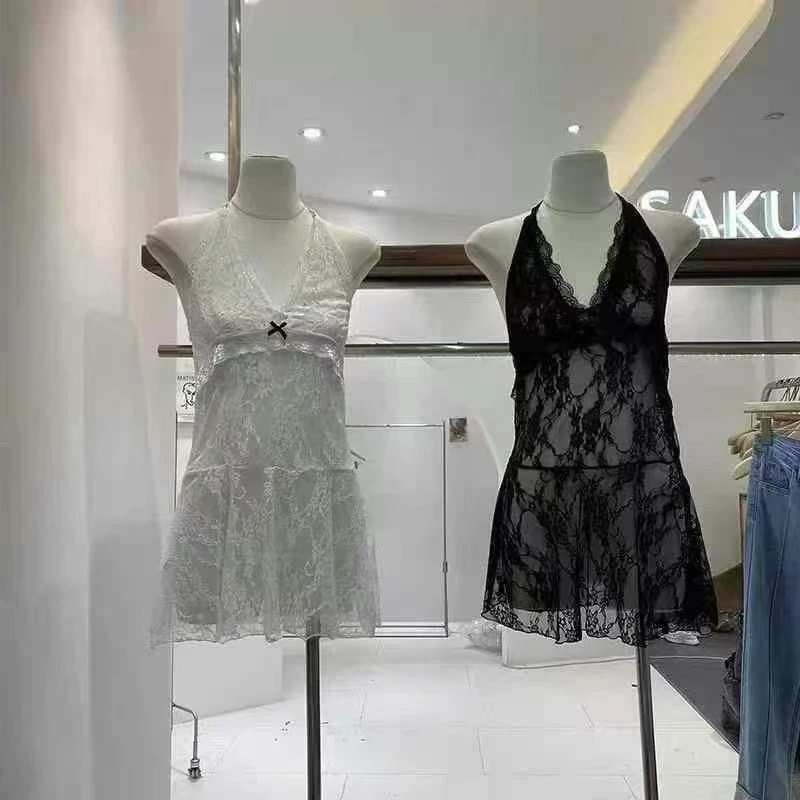 蕾丝心形纯色吊带背心时尚网红镂空拼接气质女士性感露背轻奢